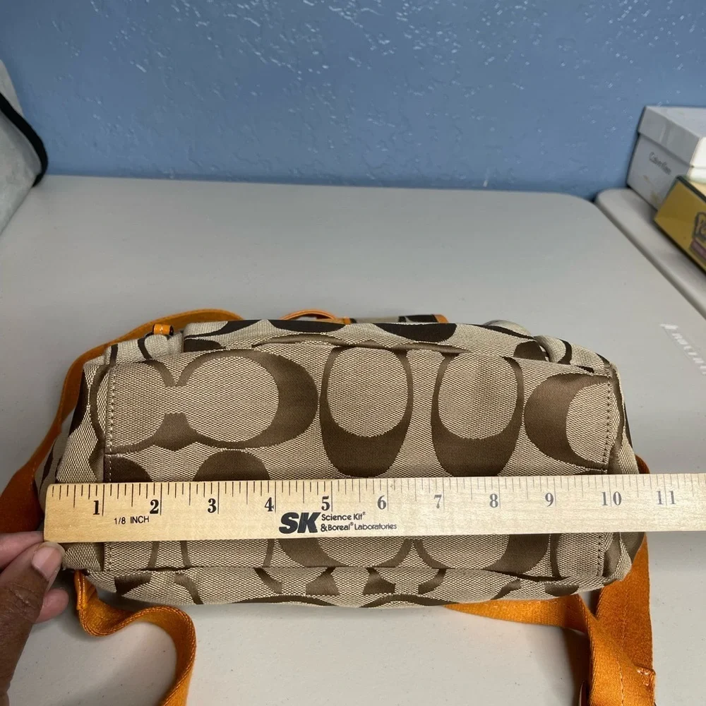 Coach signature pumpkin orange/ Tan adjustable Backpack and Wallet Set with tags